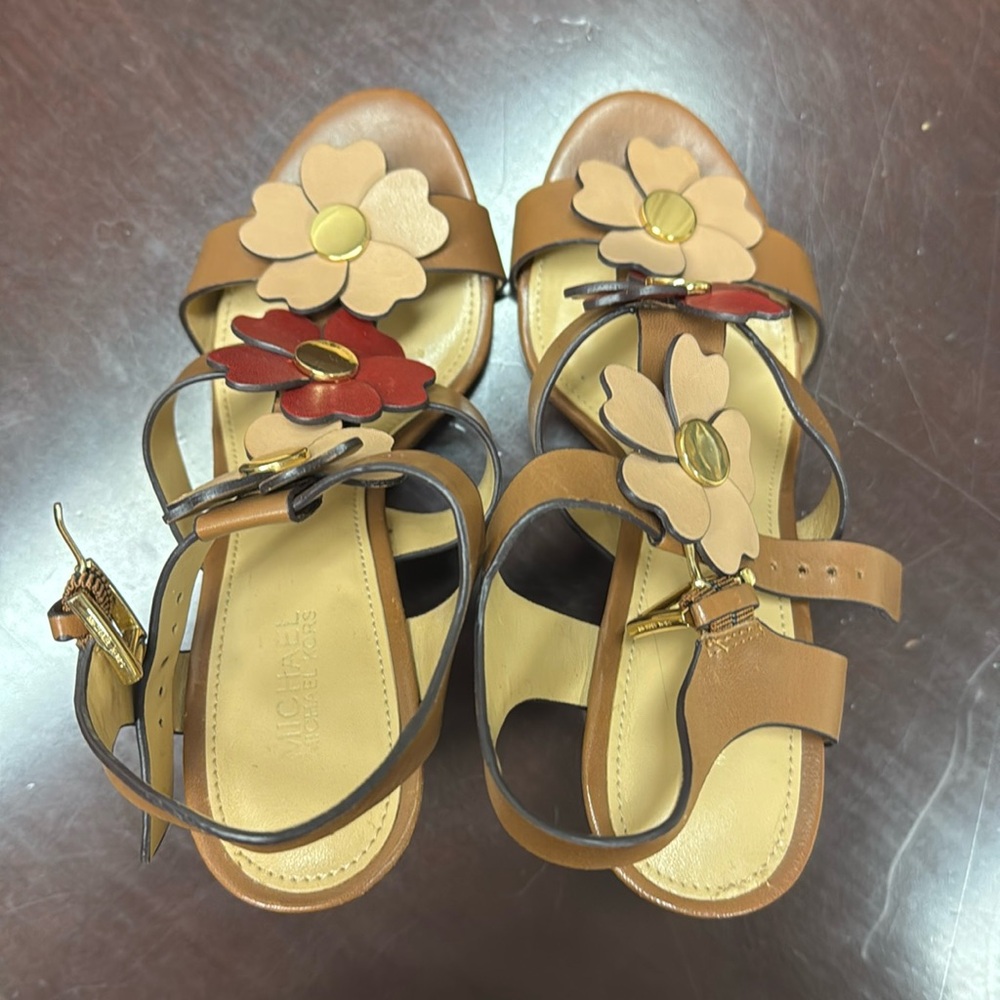 Michael Kors flower platform sandals